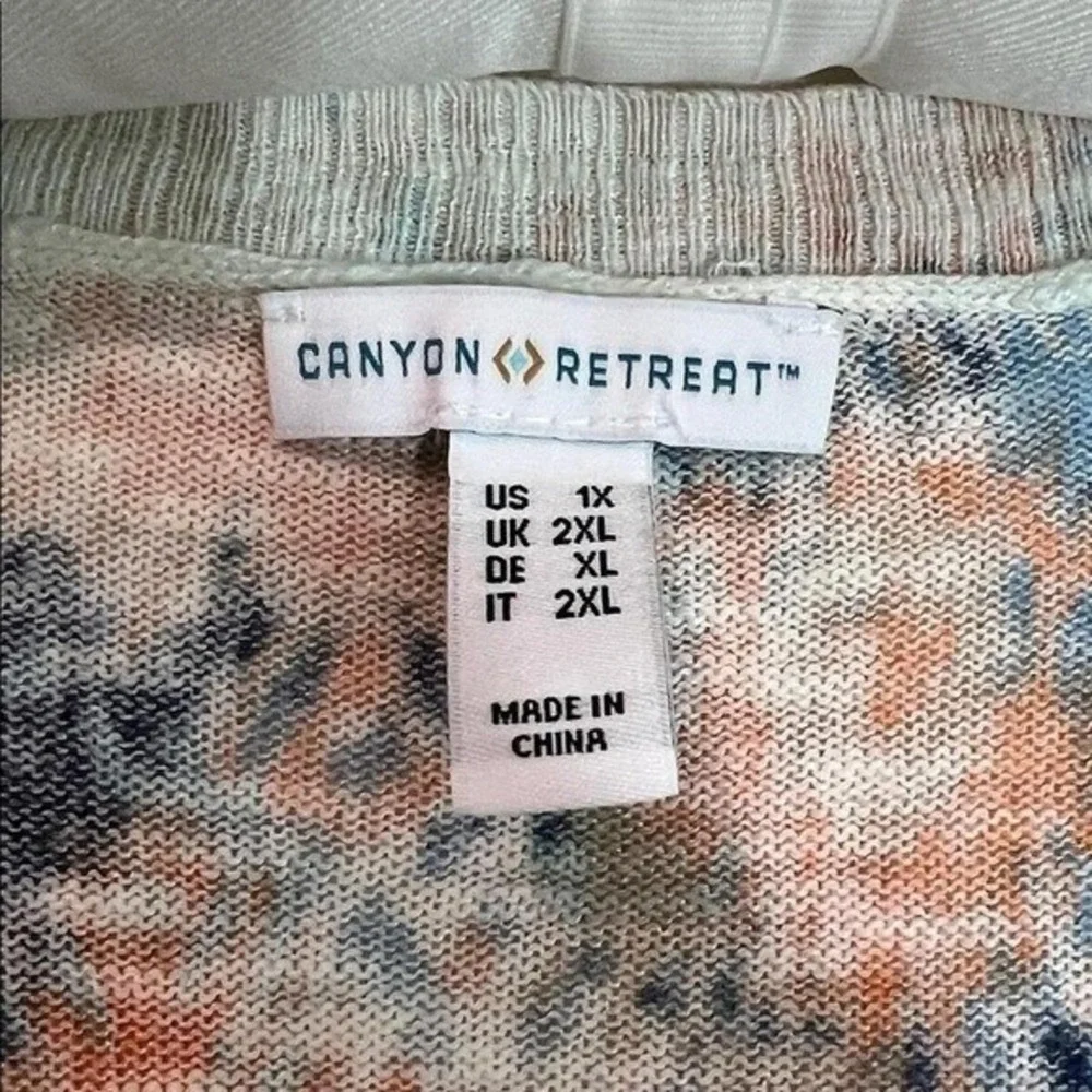 Canyon Retreat‎ Women's Ikat Print Cardigan Size 1X - Picture 2 of 7